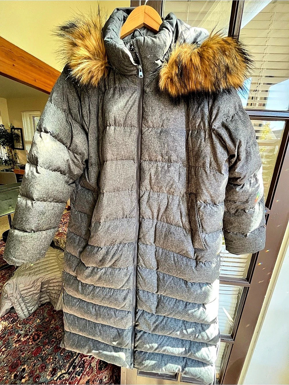 Lands' End Women's Squall Maxi Down Winter Coat Gray 1X